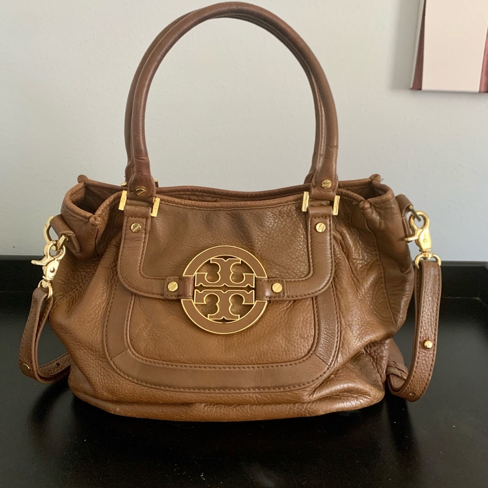 Tory Burch • Amanda Classic Dark Camel Hobo Bag • Purse • Retail $598 - Picture 5 of 15
